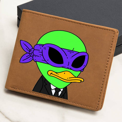 Alien Galactic Space Visitor 751 Leather Wallet