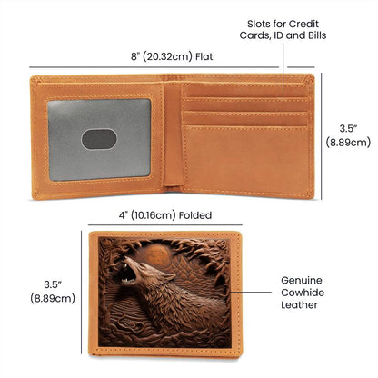 Wolf, Tooled Leather Graphic Wallet