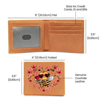 Bee Mine Valentine, Graphic Leather Wallet