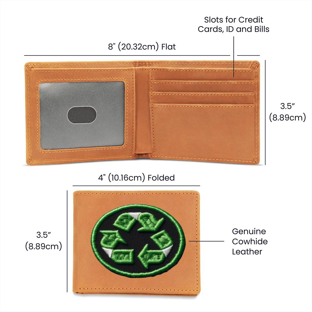 Recycle Chenille Patch Graphic, Leather Wallet