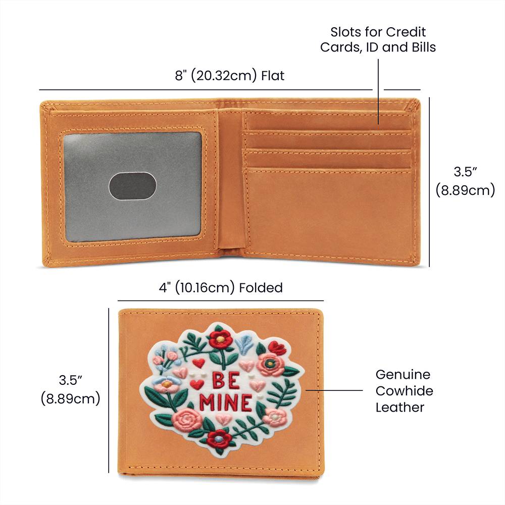 Be Mine, Chenille Patch Graphic, Leather Wallet