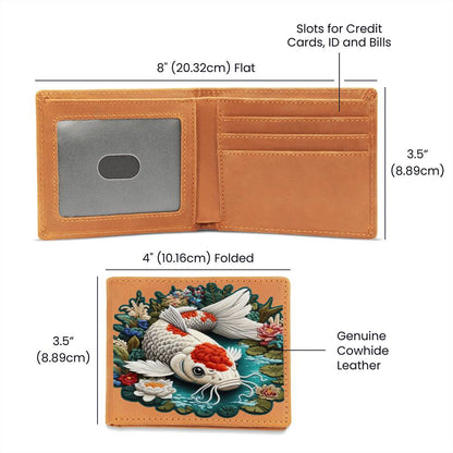 Koi Fish Pond, Graphic Leather Wallet