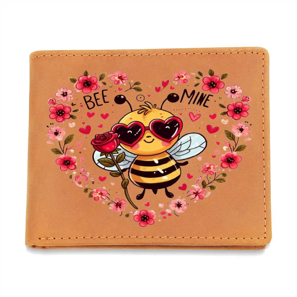 Bee Mine Valentine, Graphic Leather Wallet