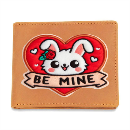 Be Mine、イースターバニーバレンタイン、シェニールパッチハートグラフィック、レザーウォレット