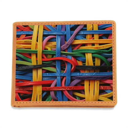 Rubber Band Wallet Color, Gift For Him, Graphic Leather Wallet