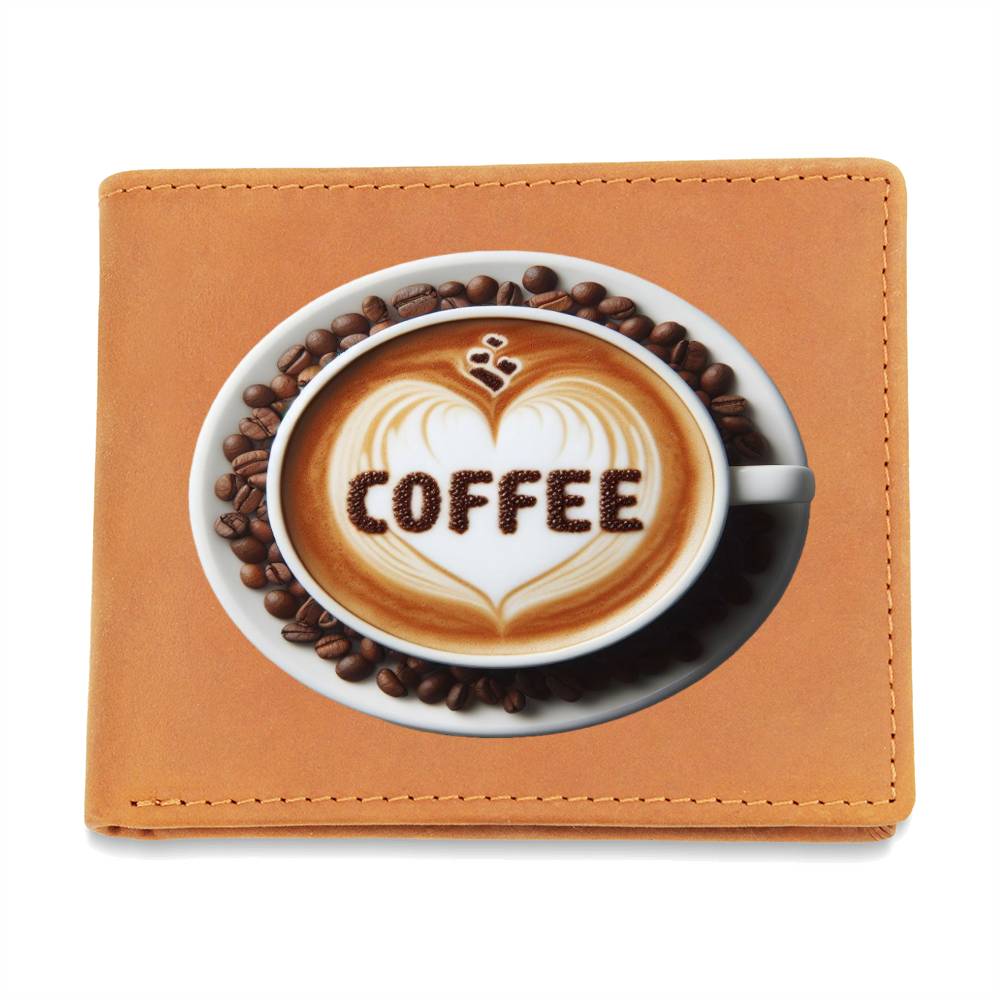 Amante del café, cartera de cuero gráfica