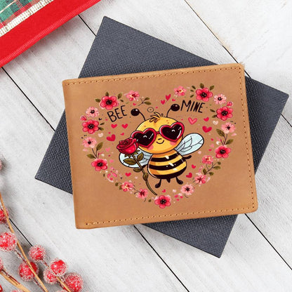 Bee Mine Valentine, Graphic Leather Wallet