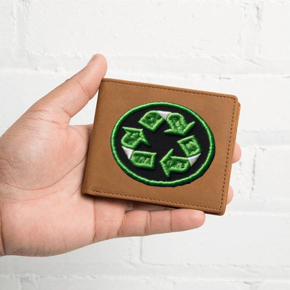 Recycle Chenille Patch Graphic, Leather Wallet