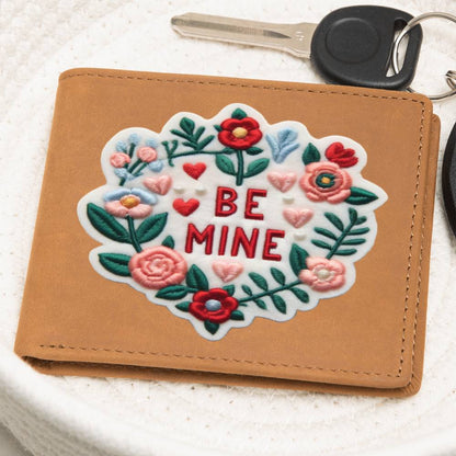 Be Mine, Chenille Patch Graphic, Leather Wallet