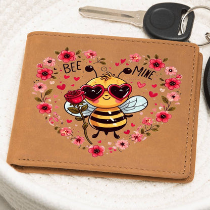 Bee Mine Valentine, Graphic Leather Wallet