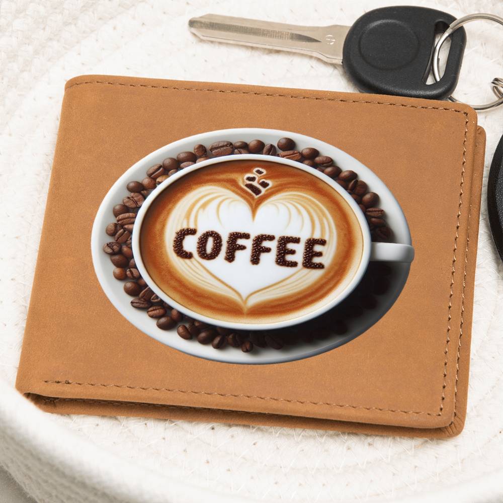 Amante del café, cartera de cuero gráfica