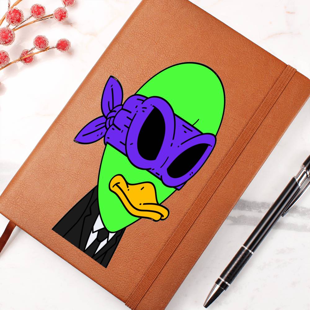 Alien Visitor 751 - Graphic Vegan Leather Journal Notebook