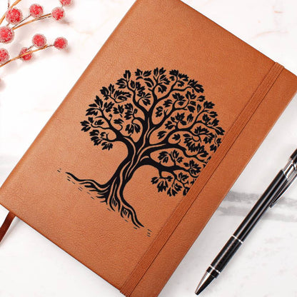 Tree Stamp Graphic, Leather Journal, Leather Notebook