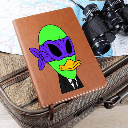 Alien Visitor 751 - Graphic Vegan Leather Journal Notebook