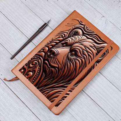 Brown Bear, Wild Nature Animal, Tooled Leather Graphic, Leather Journal, Leather Notebook