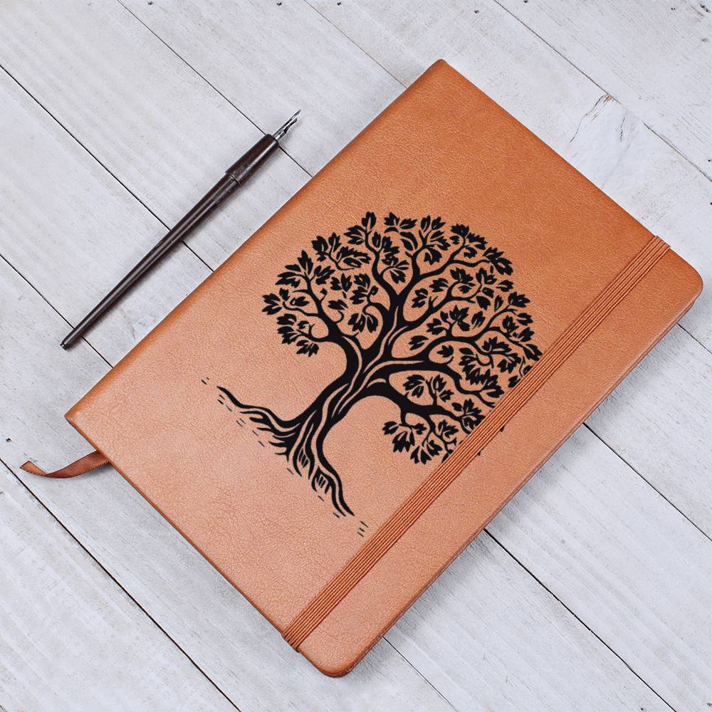 Tree Stamp Graphic, Leather Journal, Leather Notebook