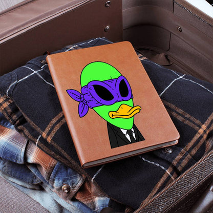 Alien Visitor 751 - Graphic Vegan Leather Journal Notebook