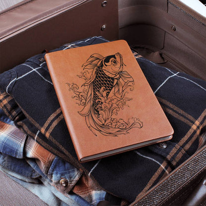 Koi Fish, Leather Journal, Leather Notebook - USA Shipping