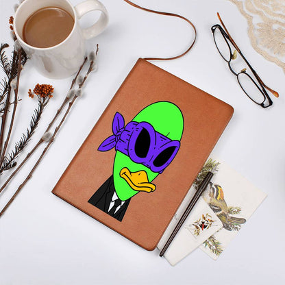 Alien Visitor 751 - Graphic Vegan Leather Journal Notebook