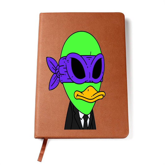 Alien Visitor 751 - Graphic Vegan Leather Journal Notebook