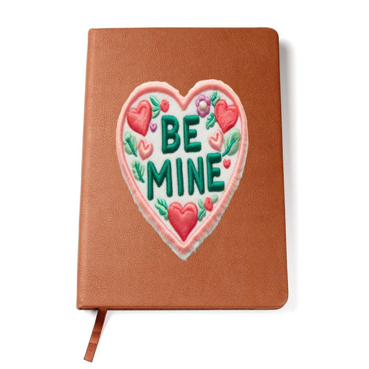 Be Mine, Valentine Chenille Patch Graphic, Diario de cuero, Cuaderno de cuero