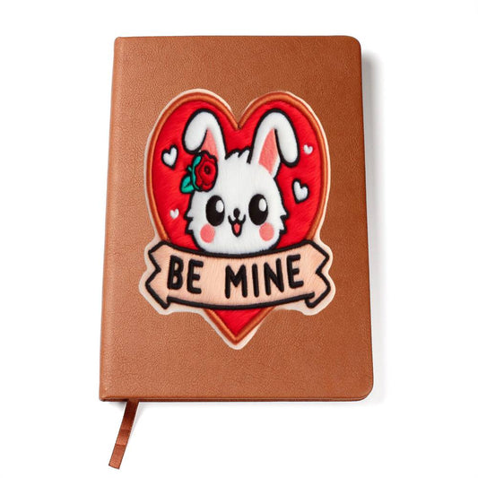 Be Mine, Easter Bunny Valentine, Chenille Patch Heart Graphic, Leather Journal, Leather Notebook