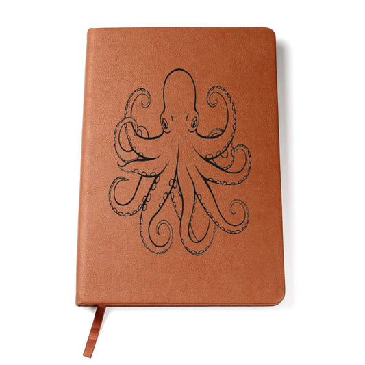 Octopus Leather Journal, Leather Notebook