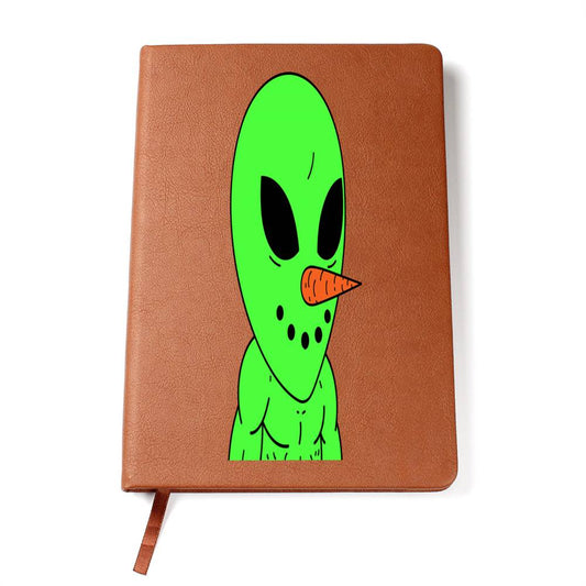 Alien Vegetable Visitor - Graphic Vegan Leather Journal Notebook