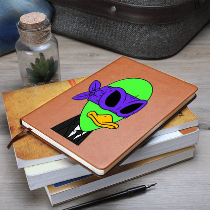 Alien Visitor 751 - Graphic Vegan Leather Journal Notebook