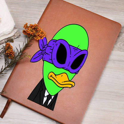 Alien Visitor 751 - Graphic Vegan Leather Journal Notebook