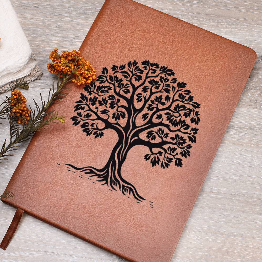 Tree Stamp Graphic, Leather Journal, Leather Notebook