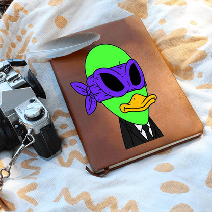 Alien Visitor 751 - Graphic Vegan Leather Journal Notebook