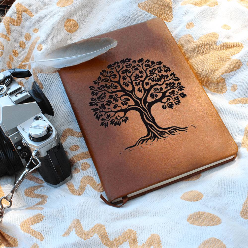 Tree Stamp Graphic, Leather Journal, Leather Notebook