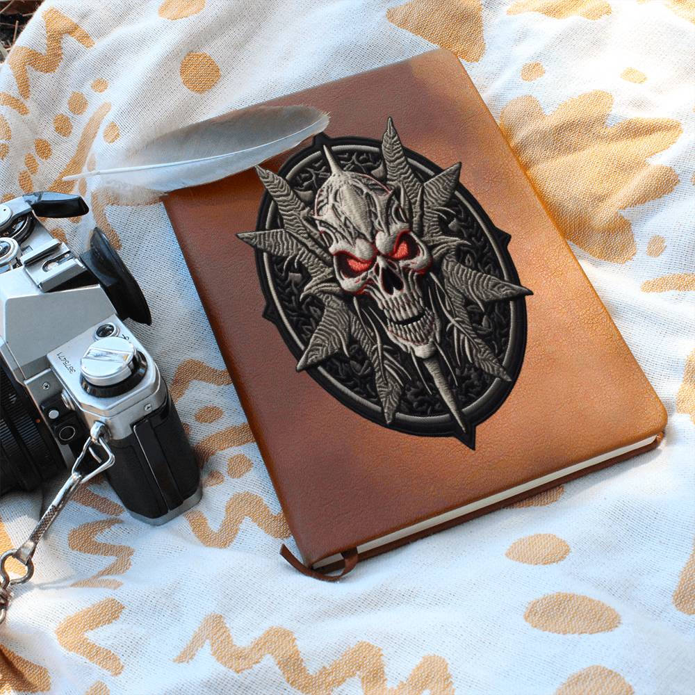 Heavy Metal Skull, Graphic Leather Journal