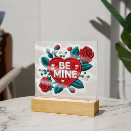 Be Mine, Valentine Day, Square Acrylic Plaque