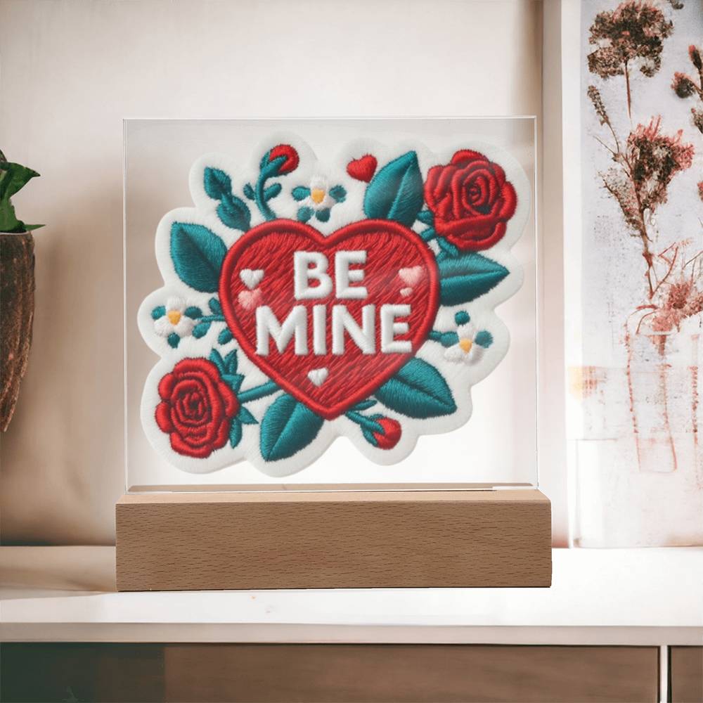 Be Mine, Valentine Day, Square Acrylic Plaque