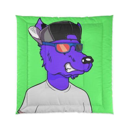 Cyborg Wolf Purple Fur Sunglasses Shades Cool Hat White Tshirt Bed Comforter