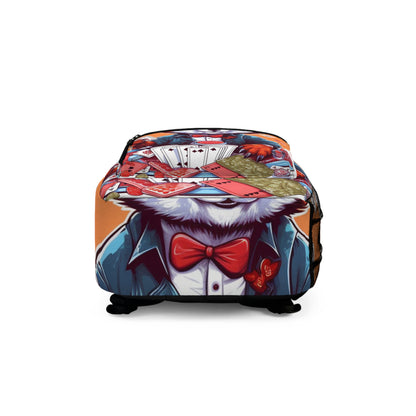 Red Panda Poker Card Player Anime Graphic Backpack