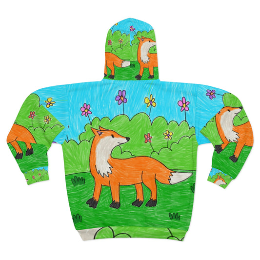 Fox Woodland Animal Foxy AOP Unisex Zip Hoodie