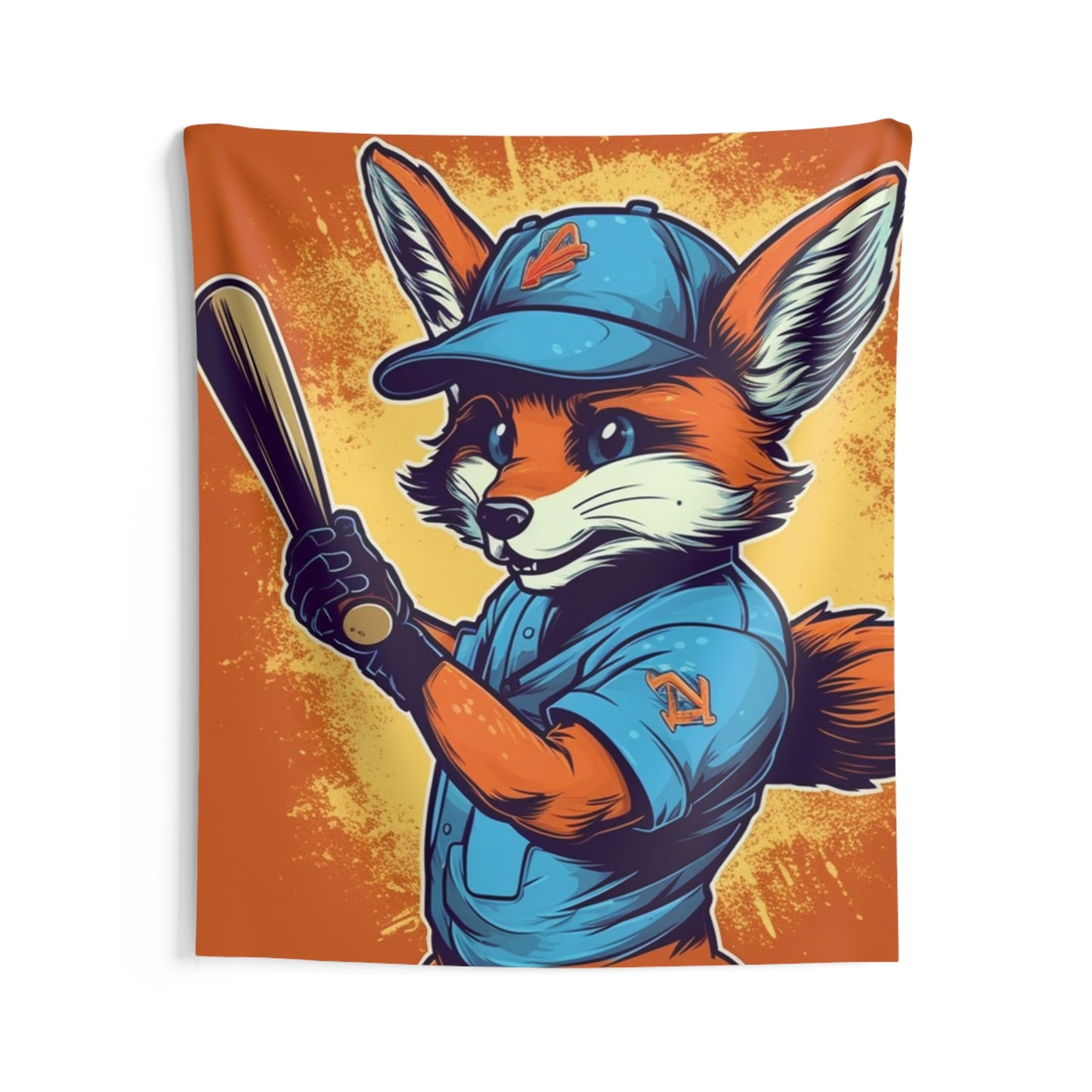 Fox Baseball Sport Player Athletic Graphic Indoor Wall Tapestries