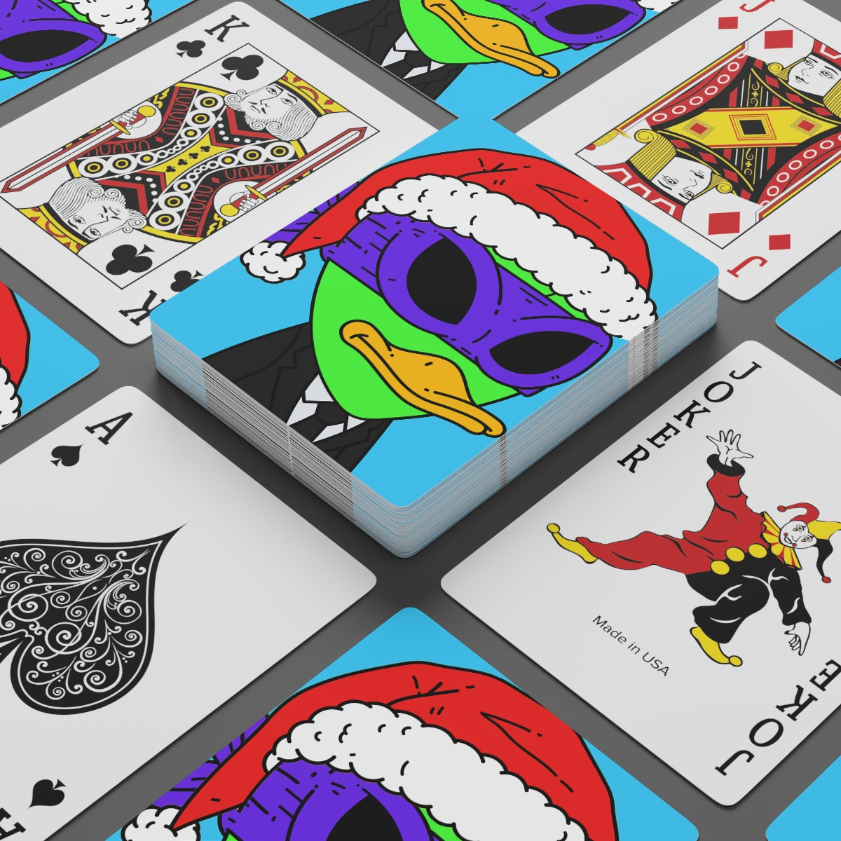 Alien Visitor 751 Christmas Winter Custom Poker Cards