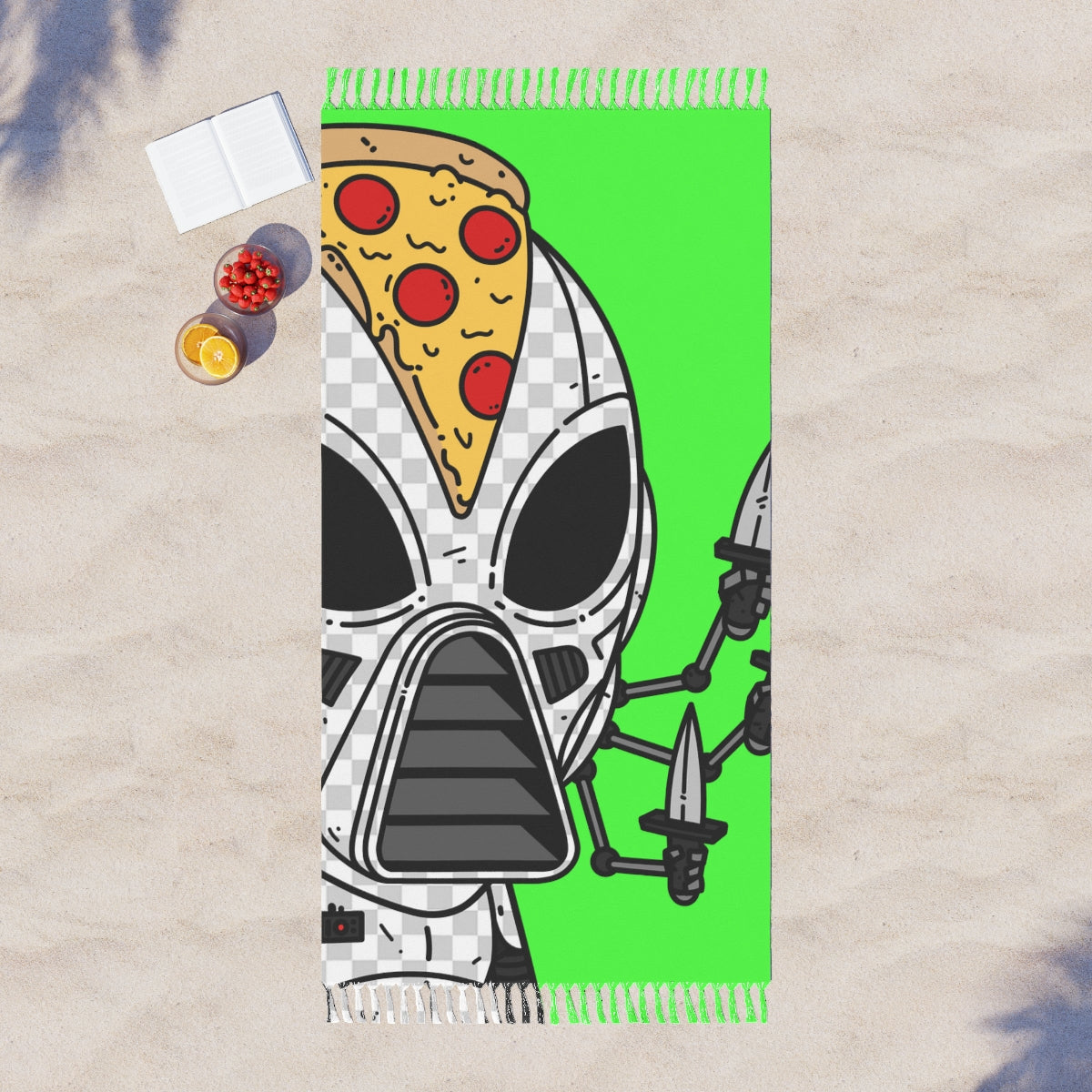 Cuchillo Peppe Pizza Viz Wiz Blindado Blanco Futuro Alien Cyborg Máquina Visitante Boho Beach Cloth