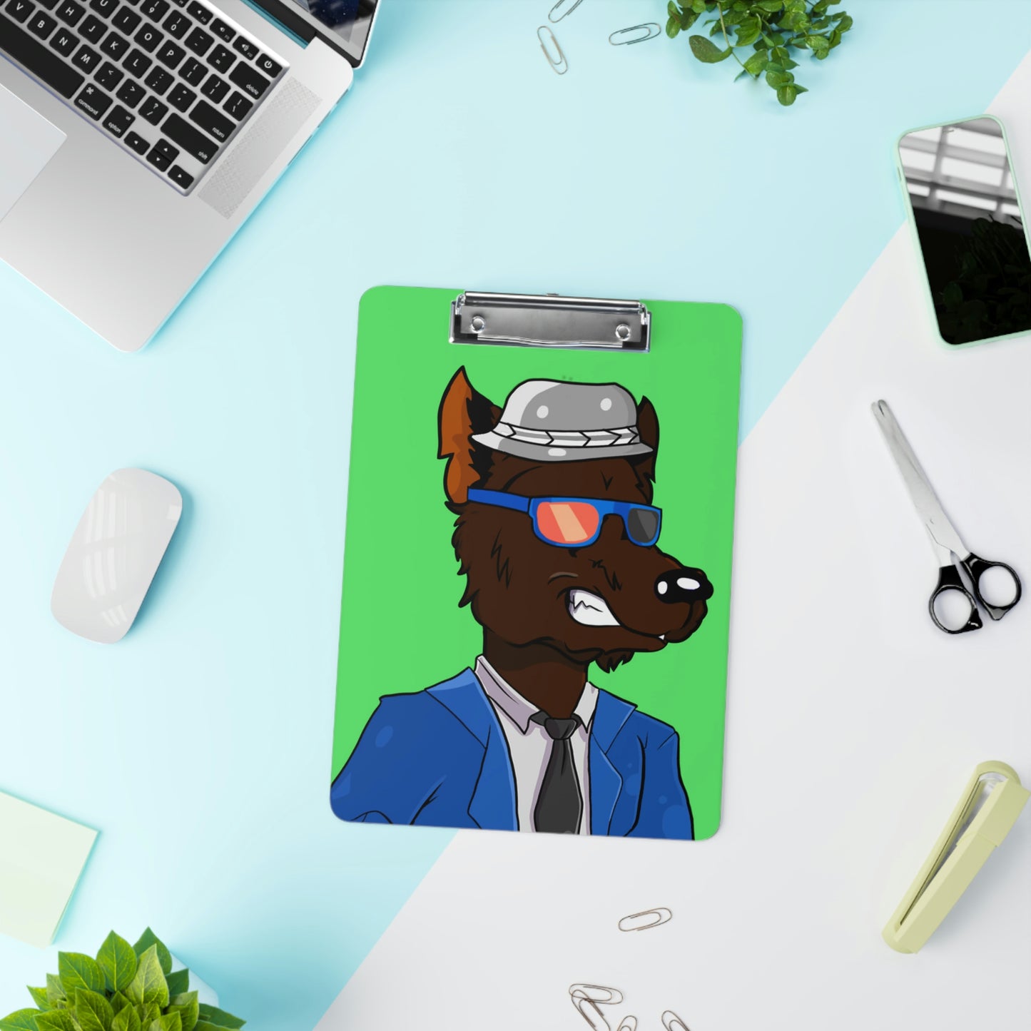 Business Agent Sales Wolf Werewolve Clipboard