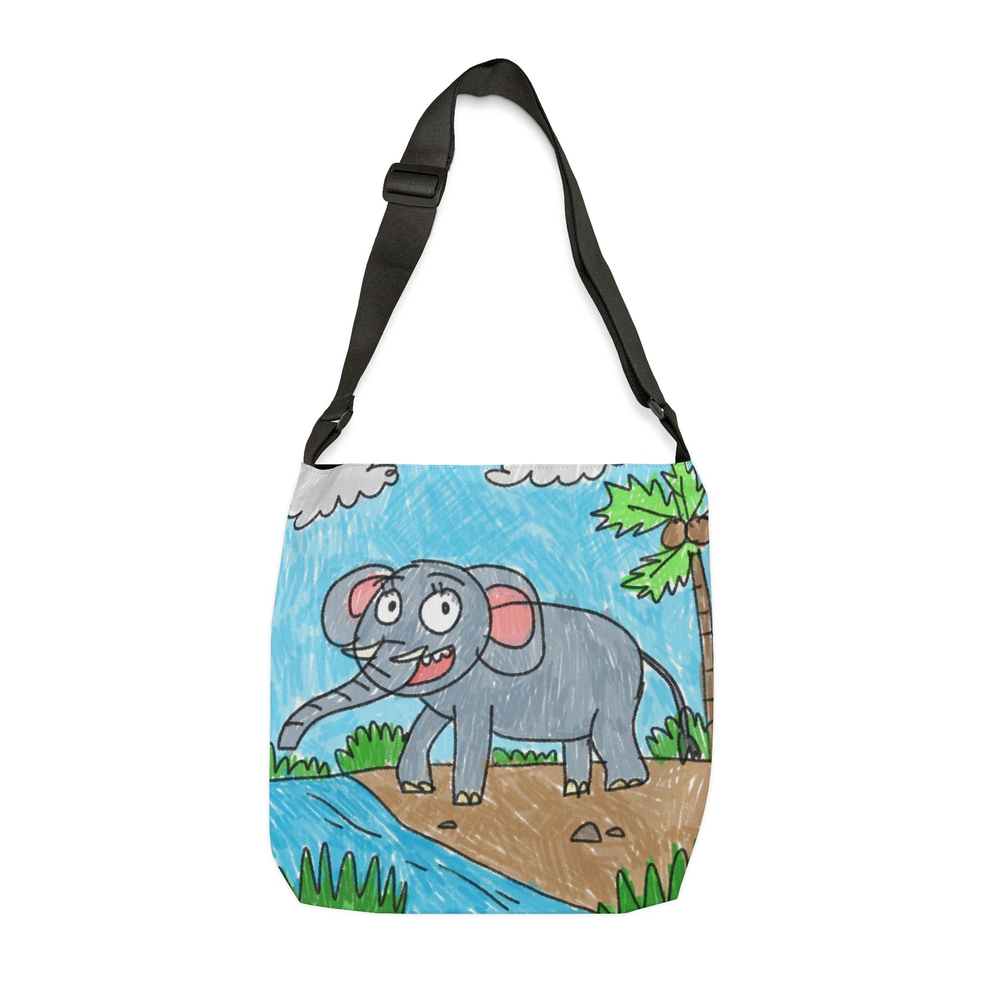 Elefante Elephant King Safari Animal Adjustable Tote Bag (AOP)