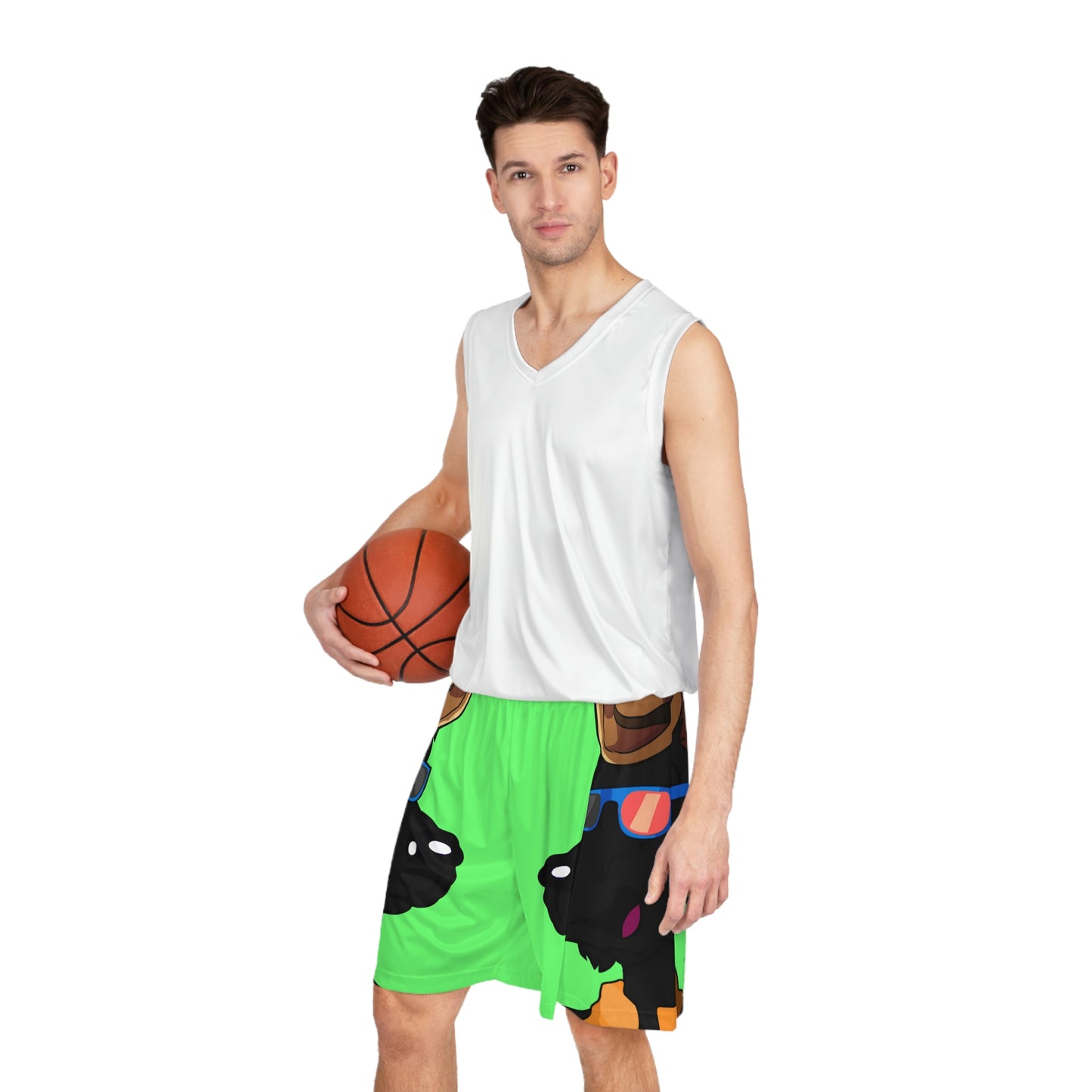 Cowgirl Wolf Cyborg Wolve Basketball Shorts