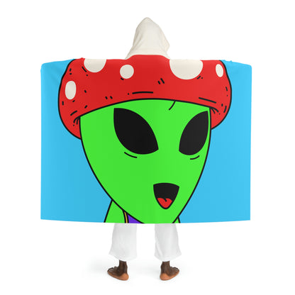 Red Mushroom Head Green Alien Purple Visi sport Jersey Visitor Hooded Sherpa Fleece Blanket