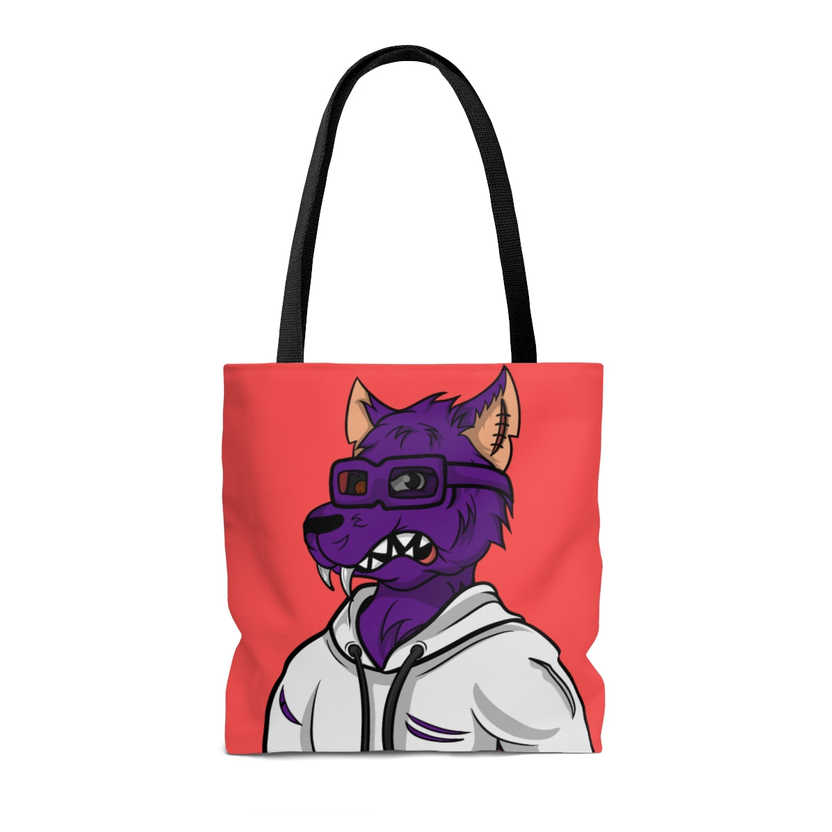 Wolf Cyborg Werewolf Classy Purple Fur White Hoodie Sweatshirt AOP Tote Bag