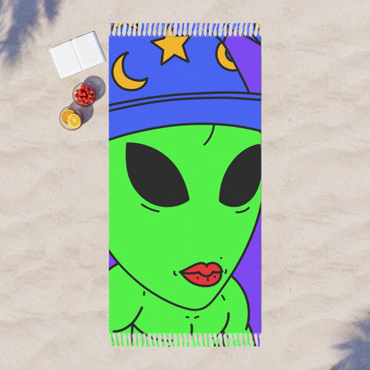 Sombrero de mago azul Alien Muscle Lipstick Verde Visitante Boho Beach Cloth