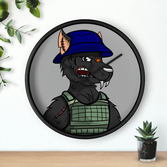 Army Wolf Wall clock