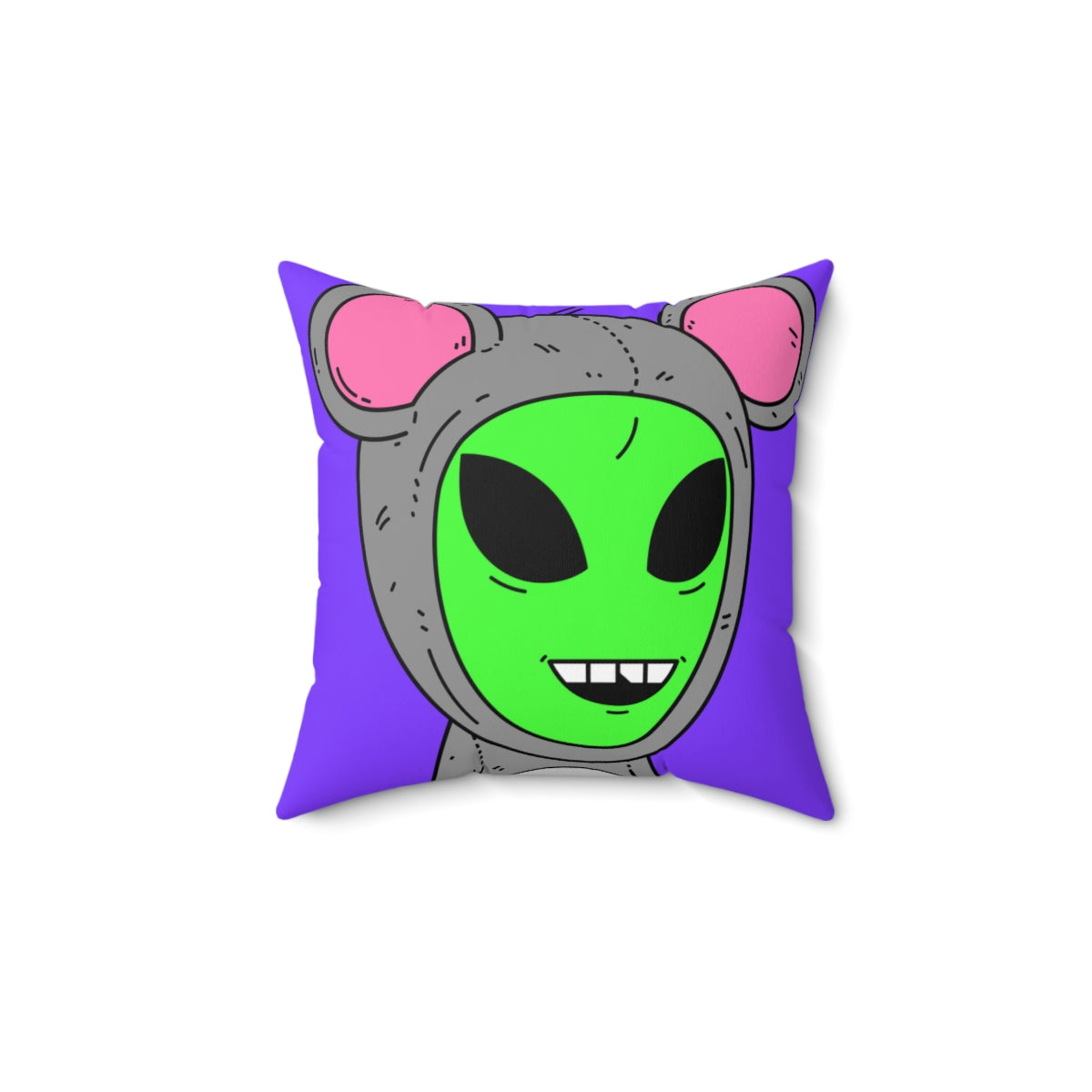 The Visitor Mouse Alien Character Spun Polyester Square Pillow